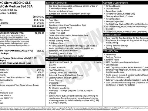 Used 2022 GMC Sierra 2500 SLE w/ SLE Convenience Package AWD/4WD image 56