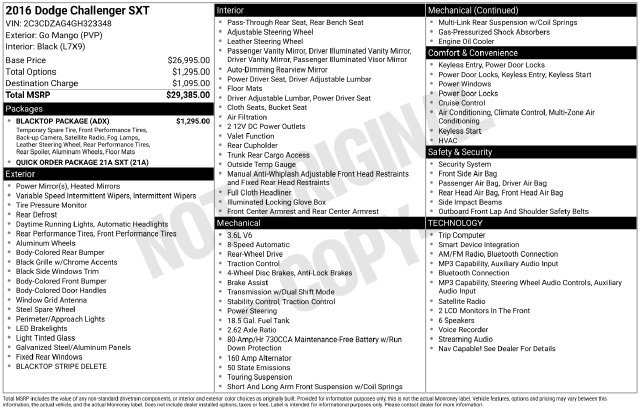 Used 2016 Dodge Challenger SXT w/ Blacktop Package RWD image 50