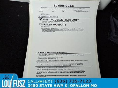 Used 2012 Subaru Outback 2.5i w/ Alloy Wheel Pkg image 35