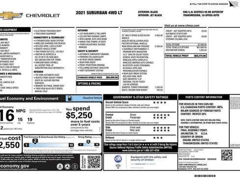 Used 2021 Chevrolet Suburban LT w/ Rear Media and Nav Package AWD/4WD image 15