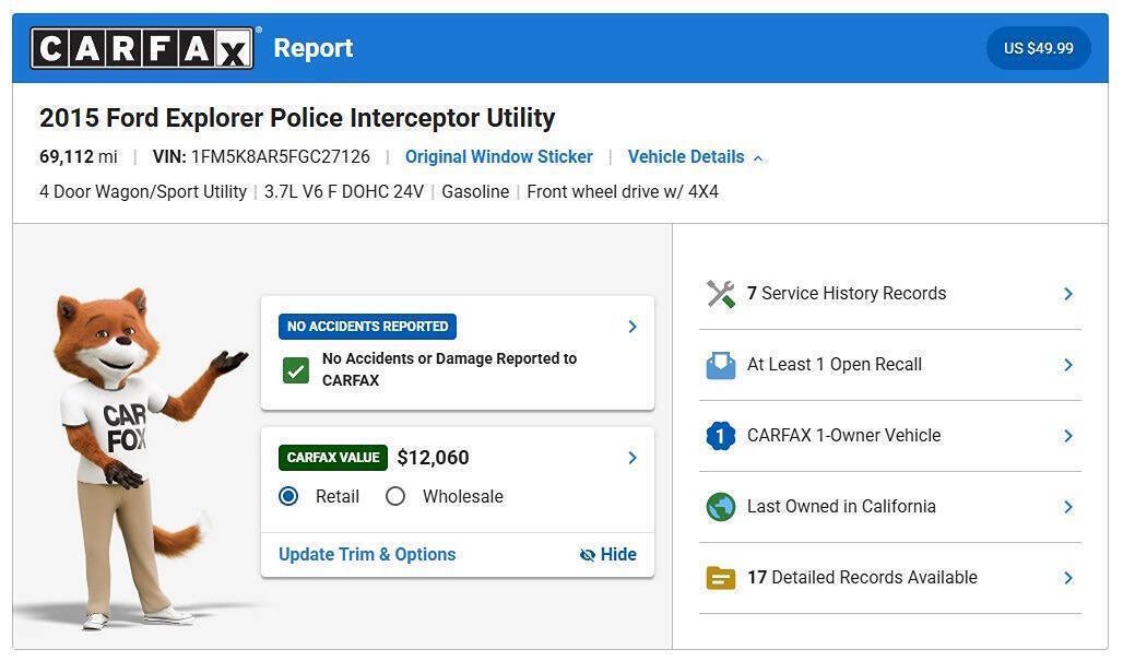 Used 2015 Ford Explorer 4WD Police Interceptor image 2
