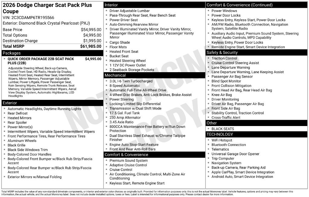 New 2026 Dodge Charger Scat Pack AWD/4WD image 5