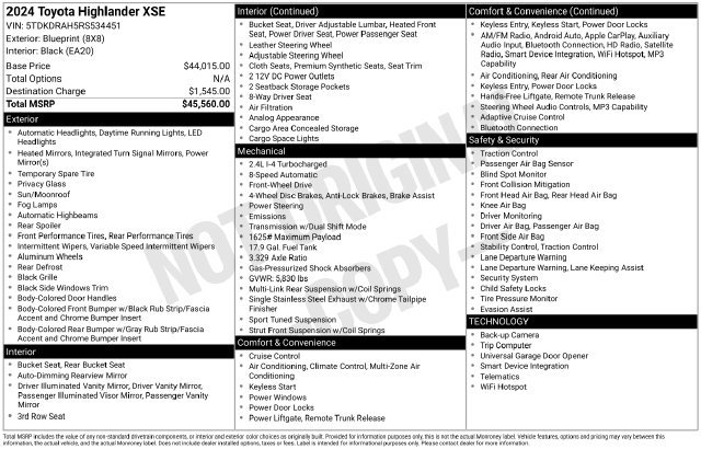 Used 2024 Toyota Highlander XSE FWD image 8