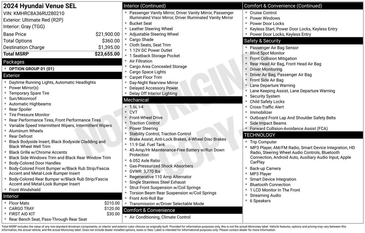 Used 2024 Hyundai Venue SEL FWD image 5