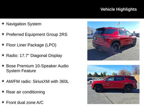 Certified 2024 Chevrolet Traverse RS w/ LPO, Floor Liner Package image 7