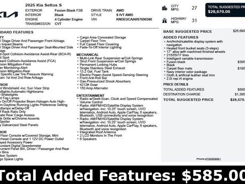 Used 2025 Kia Seltos S image 3