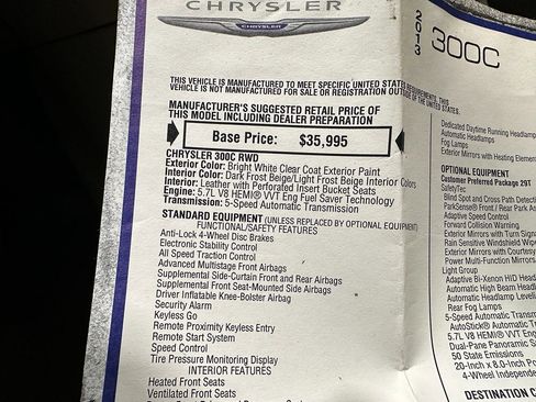 Used 2013 Chrysler 300 C w/ Light Group image 45