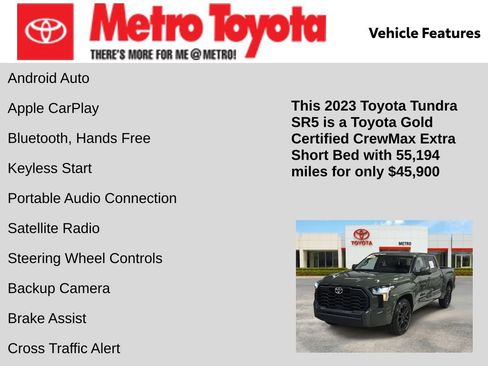 Certified 2023 Toyota Tundra SR5 w/ TRD Sport Premium Package AWD/4WD image 16