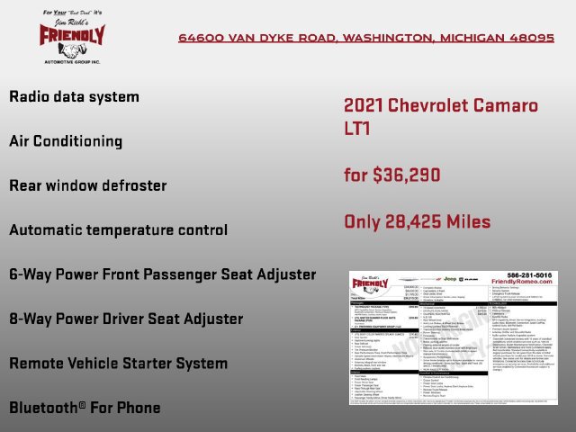 Used 2021 Chevrolet Camaro LT w/ Technology Package RWD image 4
