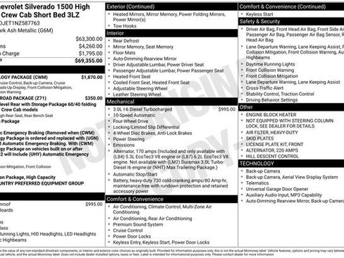Used 2022 Chevrolet Silverado 1500 High Country w/ Technology Package AWD/4WD image 39