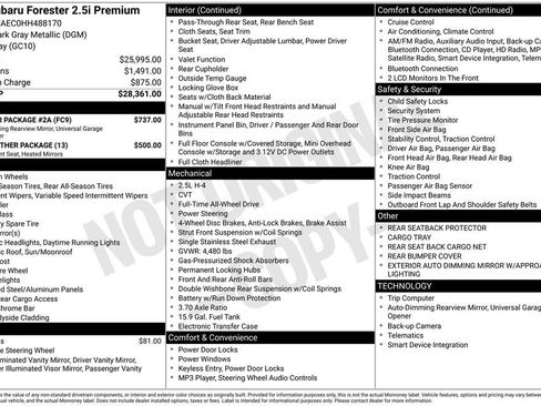 Used 2017 Subaru Forester 2.5i Premium w/ Popular Package #2A image 19