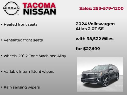 Used 2024 Volkswagen Atlas SE image 18