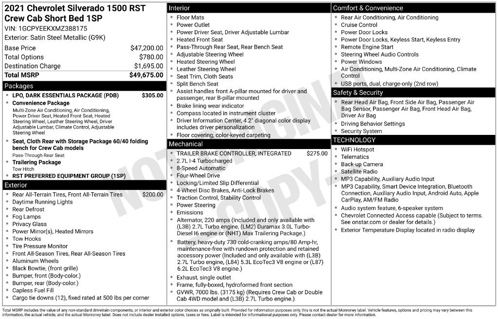 Used 2021 Chevrolet Silverado 1500 RST w/ LPO, Dark Essentials Package AWD/4WD image 11