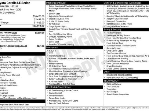 Used 2021 Toyota Corolla LE w/ LE Premium Package FWD image 30