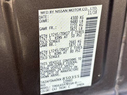 Used 2019 Nissan NV 3500 SL RWD image 53