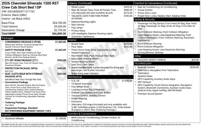 New 2026 Chevrolet Silverado 1500 RST w/ Safety Package AWD/4WD image 30
