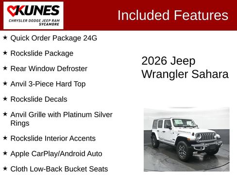 New 2026 Jeep Wrangler Unlimited Sahara w/ Rockslide Package AWD/4WD image 2