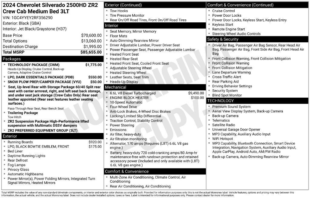Used 2024 Chevrolet Silverado 2500 ZR2 w/ Technology Package AWD/4WD image 11