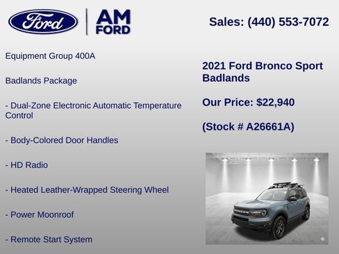 Used 2021 Ford Bronco Sport Badlands w/ Badlands Package AWD/4WD image 6