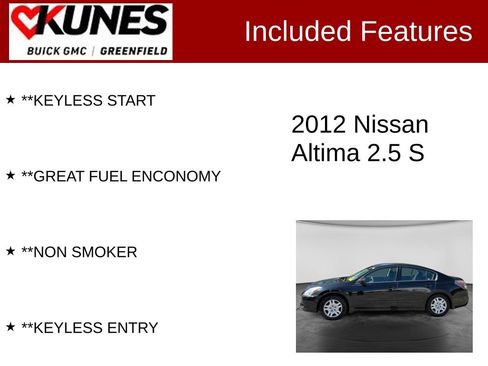 Used 2012 Nissan Altima 2.5 S FWD image 2