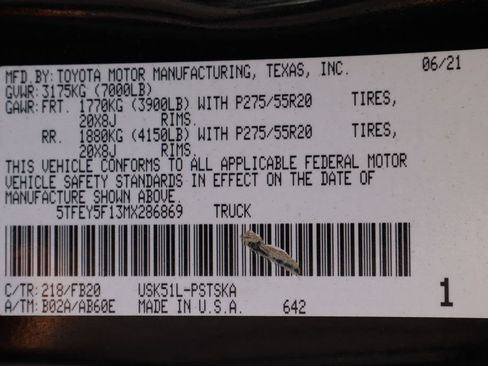 Used 2021 Toyota Tundra SR5 w/ TRD Sport Plus Package RWD image 35