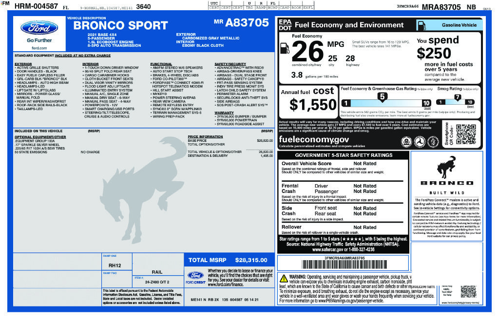 Used 2021 Ford Bronco Sport AWD/4WD image 11