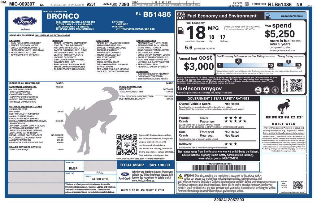 New 2024 Ford Bronco Outer Banks AWD/4WD image 10