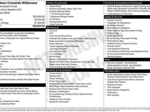 Certified 2025 Subaru Crosstrek 2.5i Wilderness AWD/4WD image 30