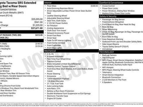 Certified 2022 Toyota Tacoma SR5 w/ Black Out Package (TMS) AWD/4WD image 30