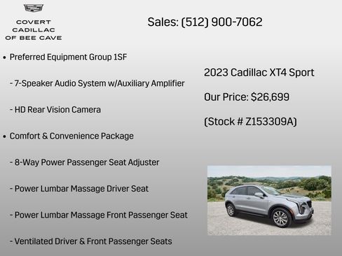 Certified 2023 Cadillac XT4 Sport FWD image 14