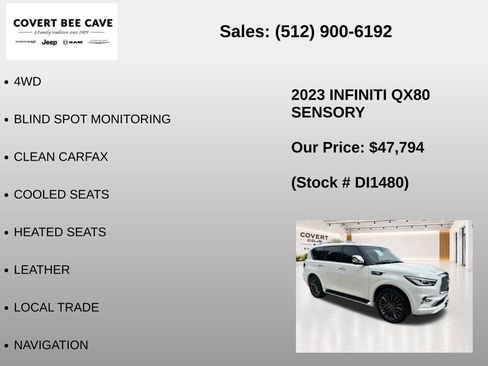 Used 2023 INFINITI QX80 Sensory w/ Cargo Package AWD/4WD image 7
