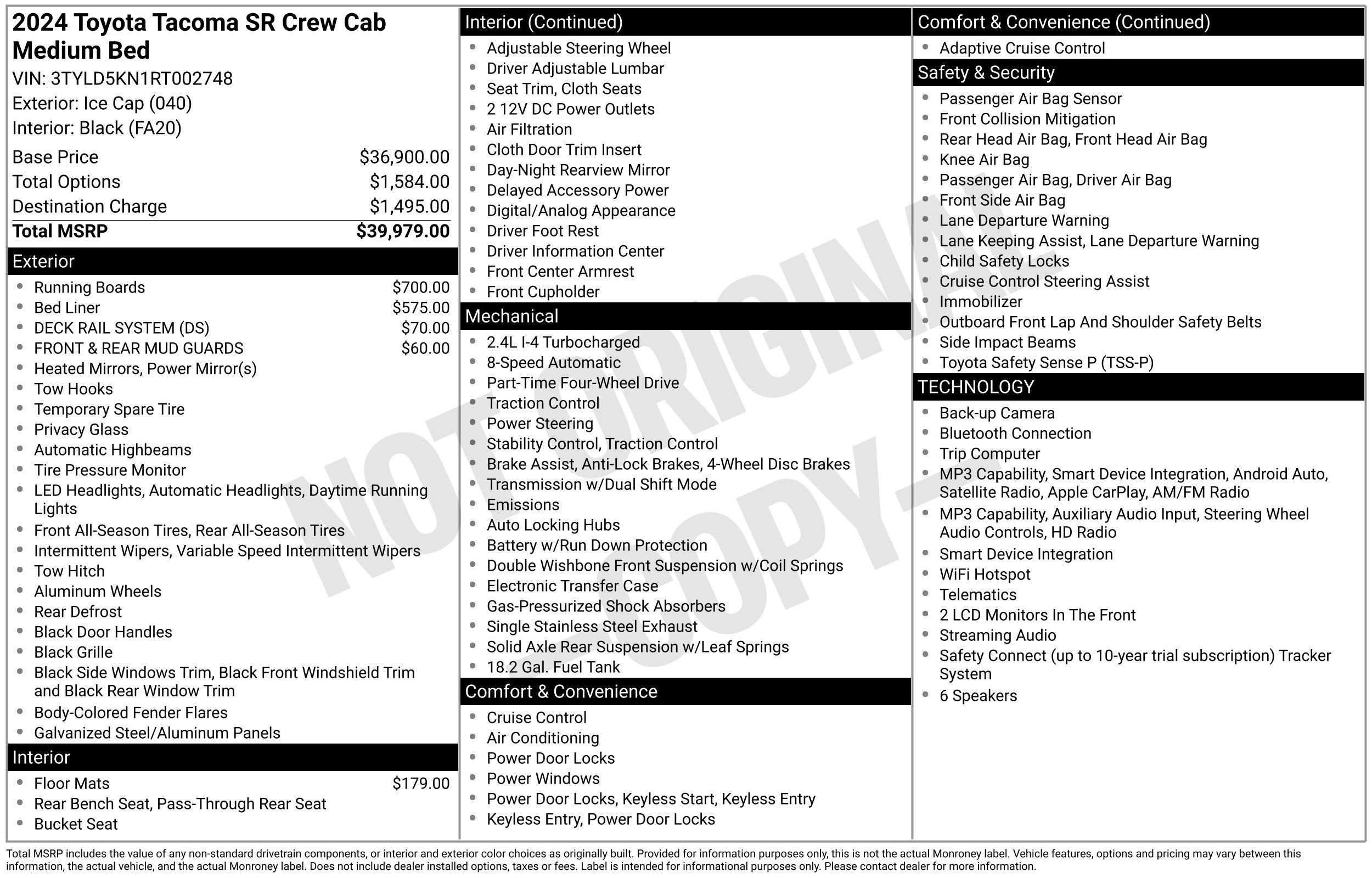 Used 2024 Toyota Tacoma SR AWD/4WD image 2