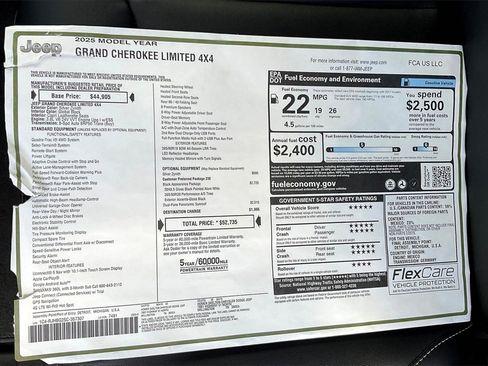 New 2025 Jeep Grand Cherokee Limited w/ Black Appearance Package image 14