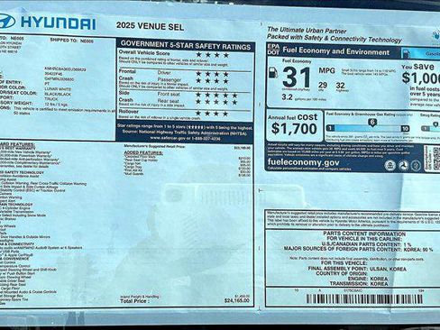 New 2025 Hyundai Venue SEL image 13