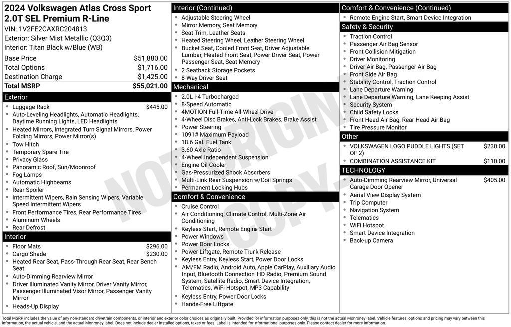 Certified 2024 Volkswagen Atlas Cross Sport SEL Premium R-Line AWD/4WD image 40