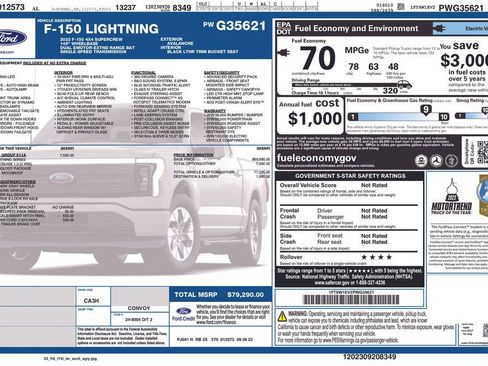 Used 2023 Ford F150 Lightning Lariat w/ Equipment Group 511A High image 5