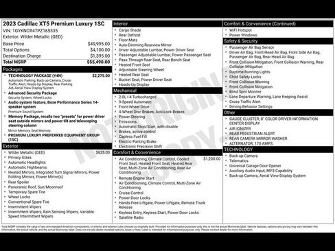 Certified 2023 Cadillac XT5 Premium Luxury w/ Technology Package FWD image 15