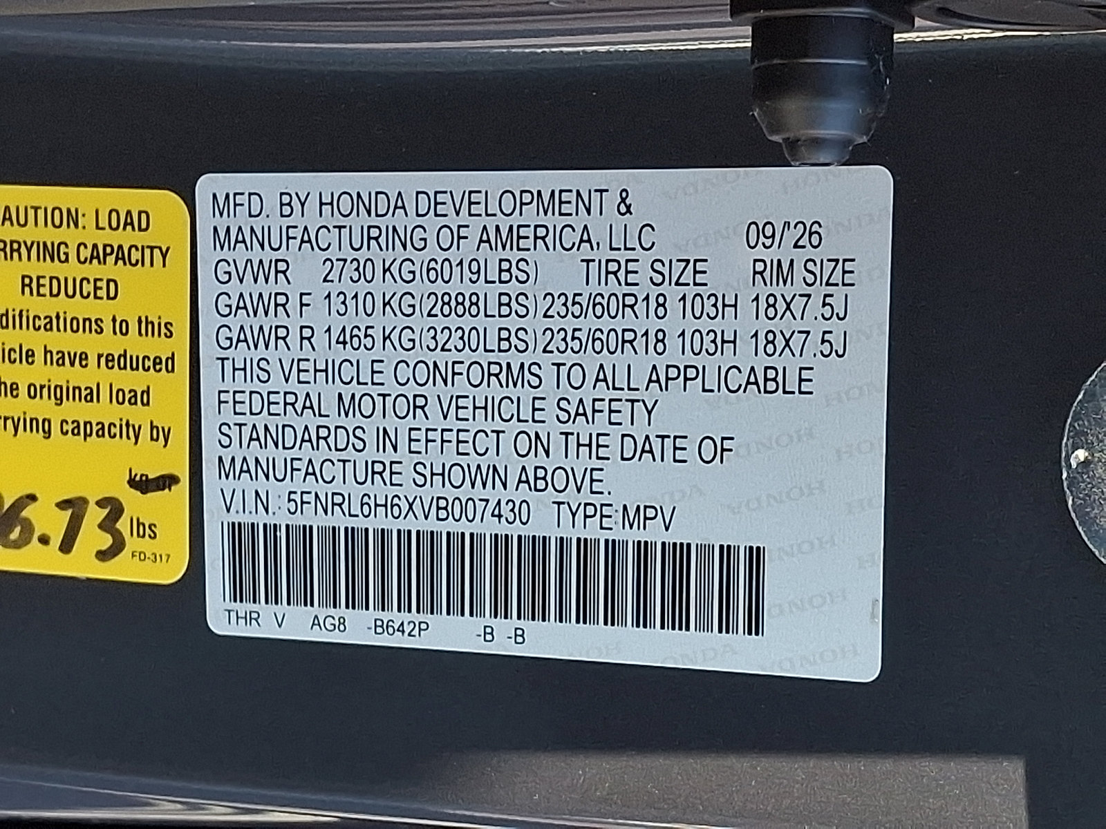 New 2027 Honda Odyssey EX-L image 10