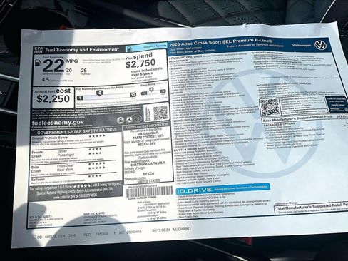 New 2026 Volkswagen Atlas Cross Sport SEL Premium R-Line AWD/4WD image 18