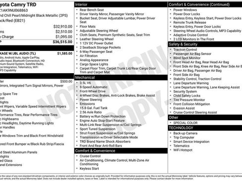 Used 2022 Toyota Camry TRD w/ TRD Package w/JBL Audio FWD image 42