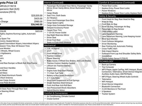 Certified 2020 Toyota Prius LE FWD image 7