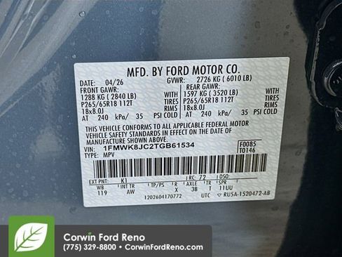 New 2026 Ford Explorer Tremor w/ Tremor Ultimate Package AWD/4WD image 37