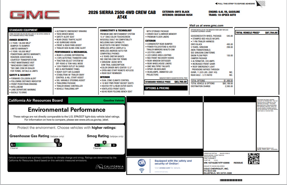 Used 2026 GMC Sierra 2500 AT4X AWD/4WD image 3