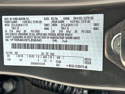 New 2026 Ford Ranger Lariat w/ Black Appearance Package AWD/4WD image 20