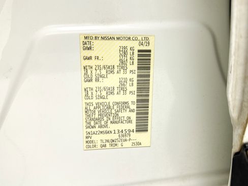 Used 2019 Nissan Murano SV w/ Premium Package image 37