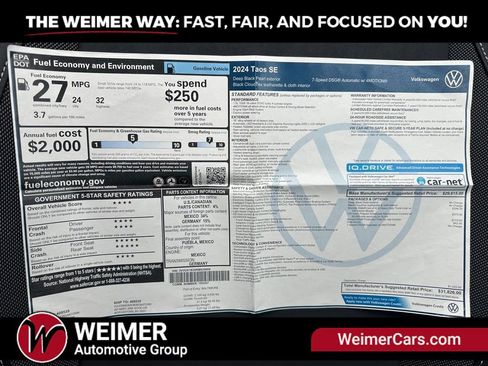 Used 2024 Volkswagen Taos SE AWD/4WD image 35