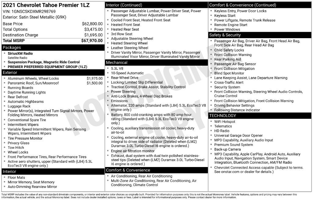 Used 2021 Chevrolet Tahoe Premier RWD image 41