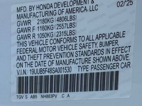 Certified 2025 Acura TLX w/ Technology Package FWD image 30