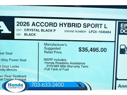 New 2026 Honda Accord Hybrid Sport-L FWD image 37