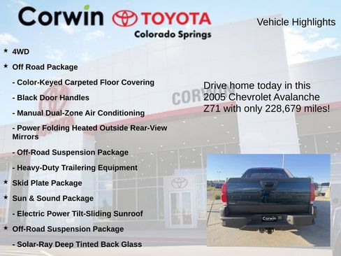 Used 2005 Chevrolet Avalanche Z71 w/ Sun And Sound Package AWD/4WD image 7